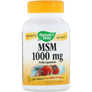 Nature's Way, Метилсульфонилметан (МСМ), чистый OptiMSM, 1000 мг, 120 таблеток
