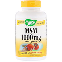 MSM, Pure OptiMSM, 1000 мг, 200 таблеток - изображение