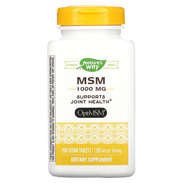 МСМ, Pure OptiMSM, 1000 мг, 200 таблеток