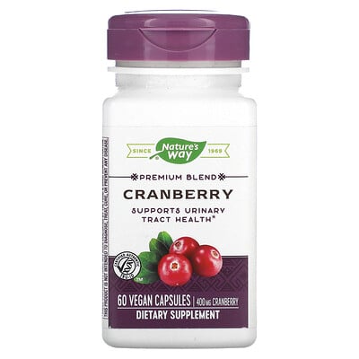 

Nature's Way, Premium Blend, Cranberry, 400 mg, 60 Vegan Capsules