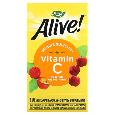 

Nature's Way Alive! Immune Support Vitamin C 120 Vegetarian Capsules