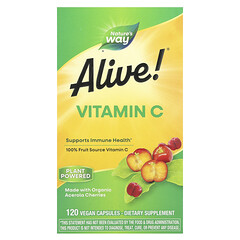 Alive!®, вітамін C, 120 веганських капсул (125 мг в 1 капсулі)