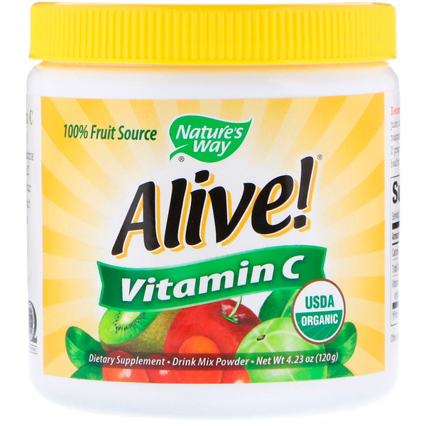 Nature's Way, Alive!, из фруктов, витамин C, порошковая смесь для приготовления напитка, 4,23 унц. (120 г)