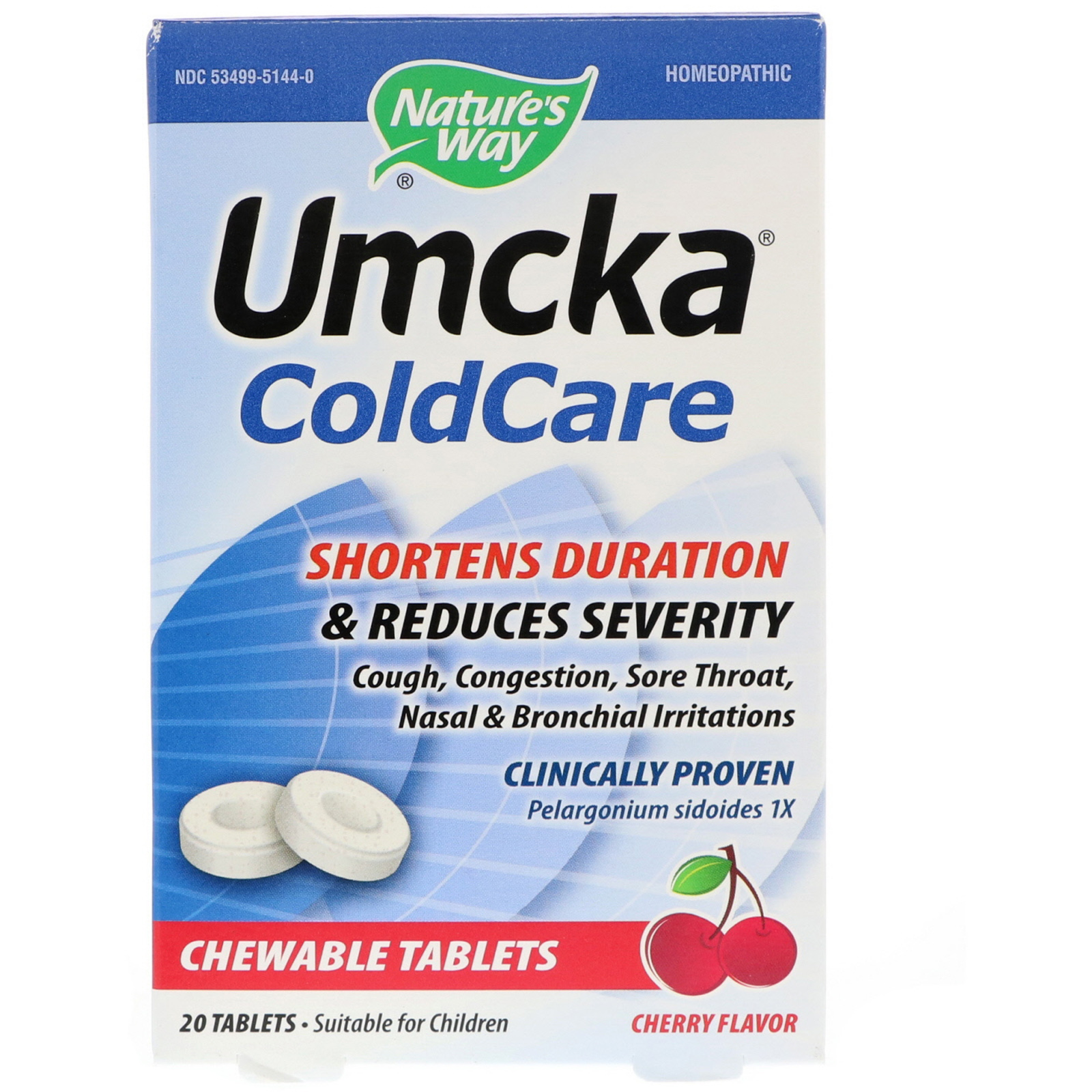 Nature S Way Umcka Coldcare Cherry 20 Chewable Tablets Iherb