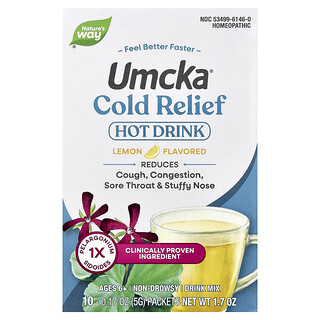 ناتشرز واي‏, Umcka® ، مزيج الشراب الساخن ، للأعمار 6+ ، بنكهة الليمون ، 10 أكياس ، 0.17 أونصة (5 جم) لكل كيس