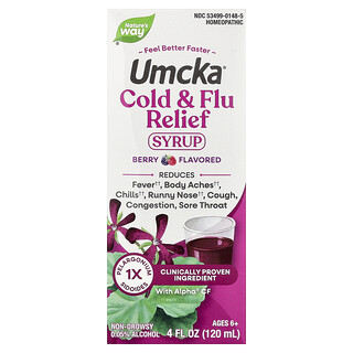 Nature's Way, Umcka®, сироп от простуды и гриппа, для детей от 6 лет, с ягодным вкусом, 120 мл (4 жидк. унции)