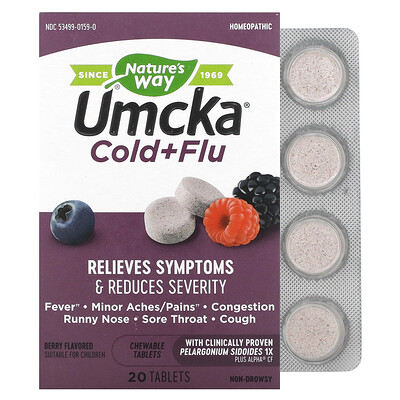 

Nature's Way Umcka Cold + Flu Berry 20 Chewable Tablets