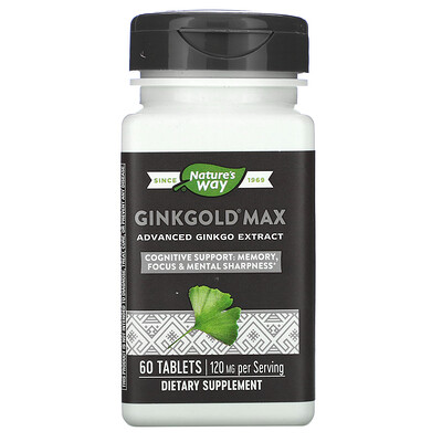 

Nature's Way Ginkgold Max, 120 мг, 60 таблеток