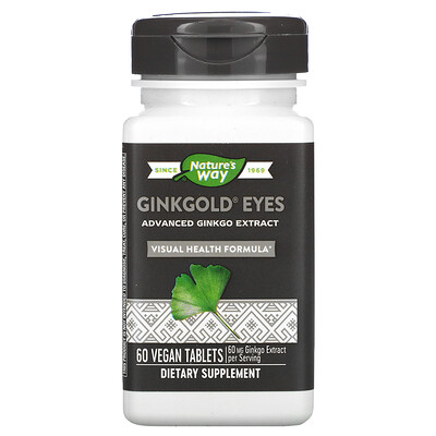 Nature's Way Ginkgold Eyes, 60 таблеток растительного происхождения