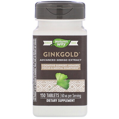 Nature's Way Ginkgold, 60 мг, 150 таблеток