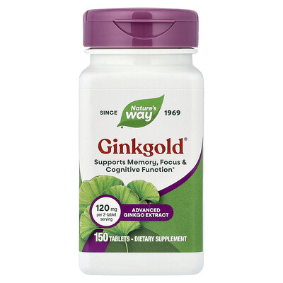 Nature's Way, Ginkgold®, 150 comprimidos (60 mg por comprimido)