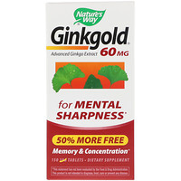 Медицинский экстракт гинкго Ginkgold, 60 мг, 150 таблеток - изображение