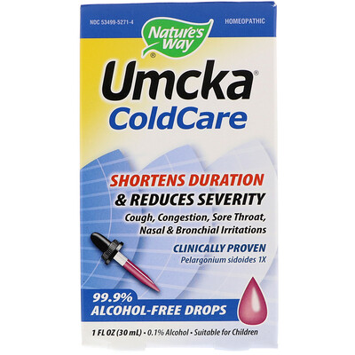 

Umcka, ColdCare, капли от простуды, не содержит спирт, 1 жидкая унция (30 мл)