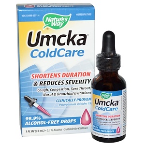 Umcka, ColdCare, капли от простуды, не содержит спирт, 1 жидкая унция (30 мл) отзывы, применение, состав, цена, купить