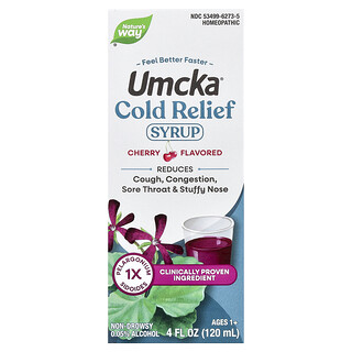 Nature's Way, Umcka®, Jarabe para aliviar el resfriado, Para niños de 1 año en adelante, Cereza, 120 ml (4 oz. líq.)