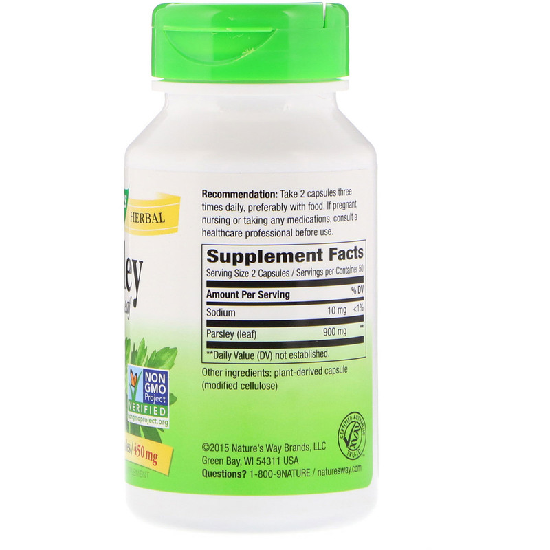 Nature's Way, Parsley Leaf, 450 mg, 100 Vegetarian Capsules