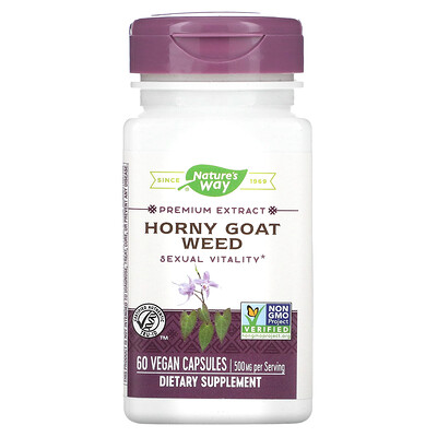 

Nature's Way, Horny Goat Weed, 500 mg, 60 Vegan Capsules