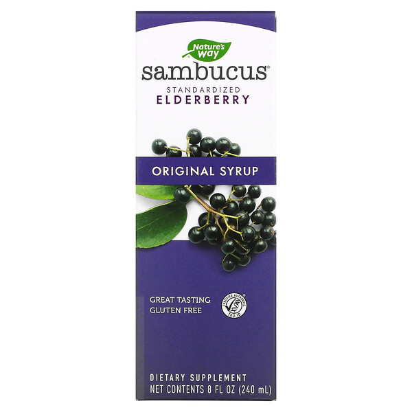Nature's Way, Sambucus, Original Syrup, Standardized Elderberry, 8 fl oz (240 ml)