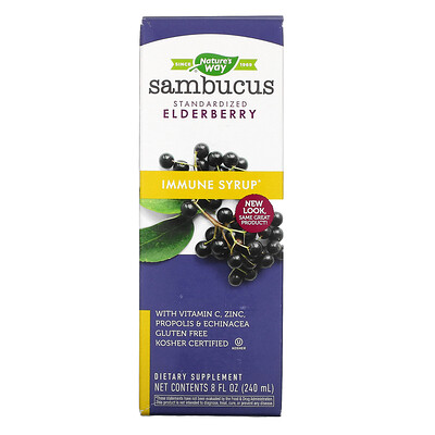 Nature's Way Sambucus, сироп с бузиной для поддержания иммунитета, стандартизированный, 240 мл (8 жидк. унций)