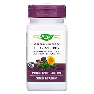 

Leg Veins, Premium Blend, 120 Vegan Capsules