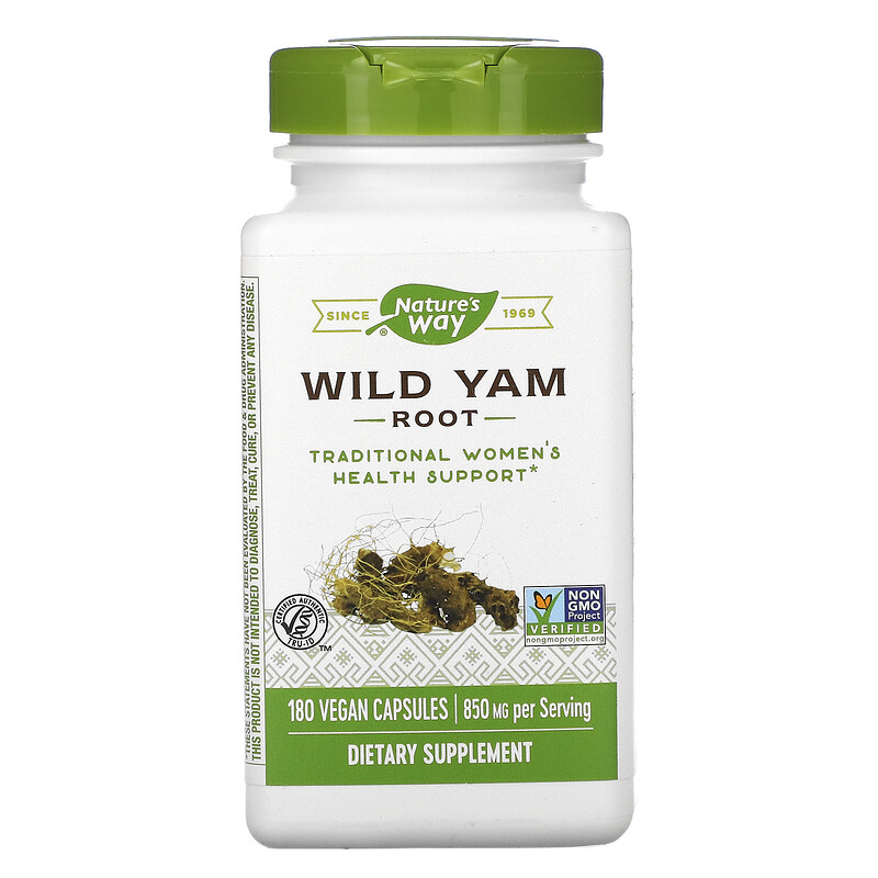 Natures Way Wild Yam Root 850 Mg 180 Vegan Capsules Iherb