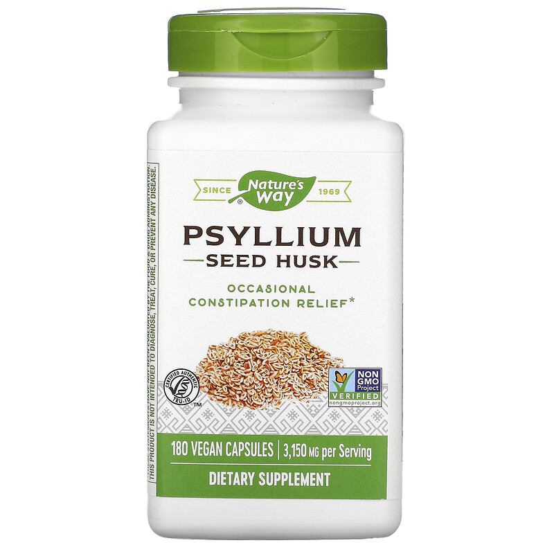 Nature's Way, Psyllium Seed Husk, 525 mg, 180 Vegan Capsules iHerb