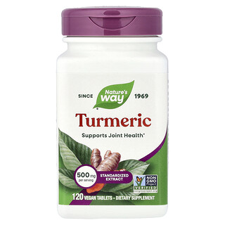 Nature's Way, Cúrcuma, 500 mg, 120 comprimidos veganos