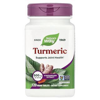 Nature's Way, 姜黃，500 毫克，120 片全素片