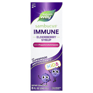 Nature's Way, Sambucus®, Jarabe de saúco inmunitario para niños, 2 años en adelante, 240 ml (8 oz. líq.)