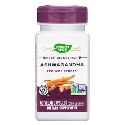 

Ashwagandha, 500 mg, 60 Vegan Capsules