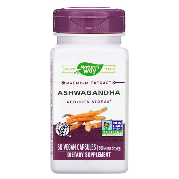 Nature's Way, Ashwagandha, 500 mg, 60 Vegan Capsules