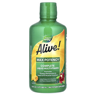 Nature's Way, Alive!® Complete Liquid Multivitamin, Max Potency, Citrus, 30.4 fl oz (900 ml)