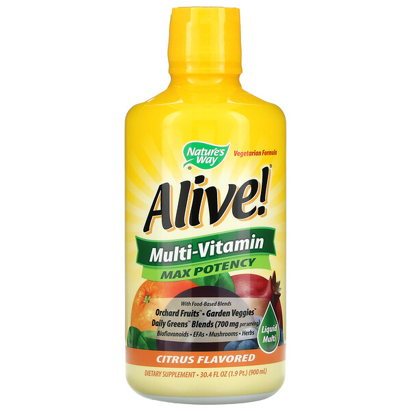 Nature's Way, Alive! Liquid MultiVitamin, Max Potency, Citrus, 30.4 fl