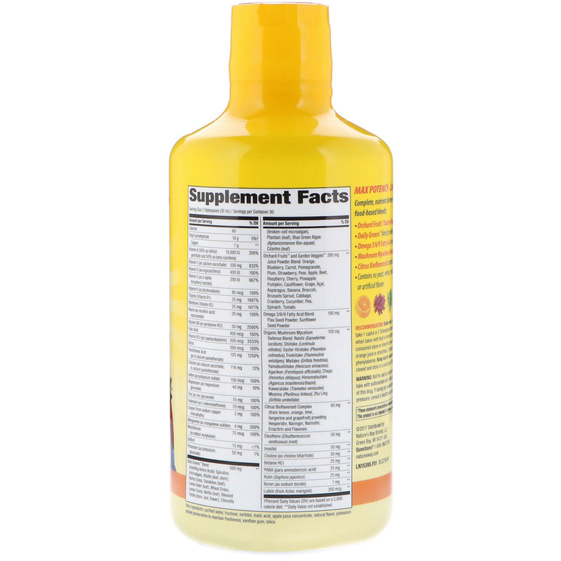 Nature's Way, Alive! Liquid MultiVitamin, Max Potency, Citrus, 30.4 fl