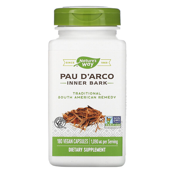 Nature's Way, Pau d'Arco, innere Rinde, 1.090 mg, 180 vegane Kapseln