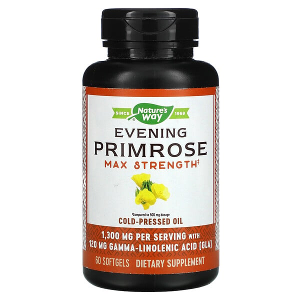 Evening Primrose, Max Strength, 1,300 mg, 60 Softgels