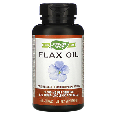 

Nature's Way Flax Oil, 3,000 mg, 100 Softgels