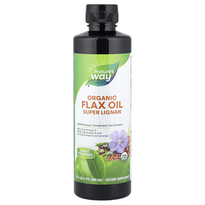 Nature's Way, Aceite de lino orgánico, Superlignano, 480 ml (16 oz. líq.)
