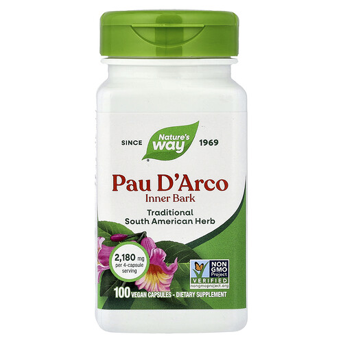 Nature's Way, Pau D'Arco, Inner Bark, innere Rinde, 100 vegane Kapseln