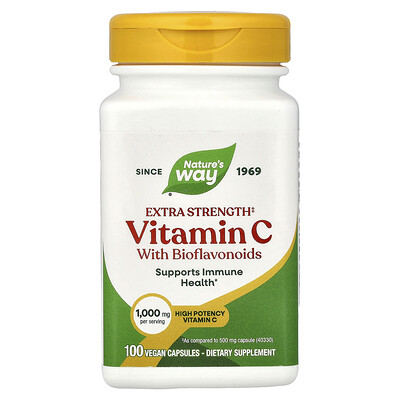 Nature's Way, Vitamina C con bioflavonoides, 100 cápsulas veganas