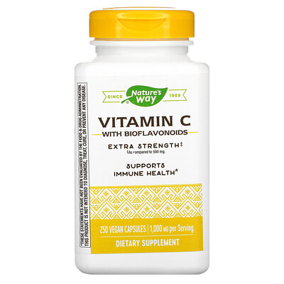 Nature's Way Витамин С с биофлавоноидами, 1000 мг, 250 веганских капсул