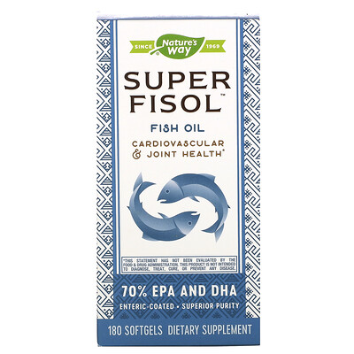 Nature's Way Super Fisol, рыбий жир, 180 мягких таблеток