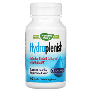 Nature's Way, Hydraplenish, запатентованный коллаген BioCell Collagen с OptiMSM, 60 капсул