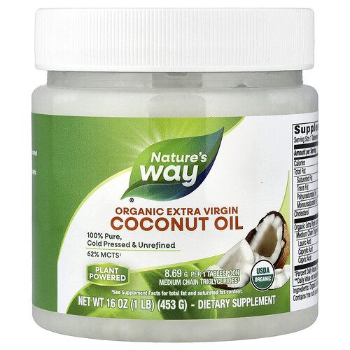 Nature's Way Organic Extra Virgin Coconut Oil, 16 oz (453 g)