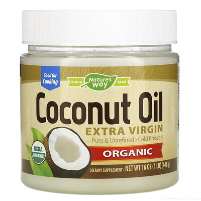 Nature's Way Органическое кокосовое масло, холодного отжима, 448 г (16 унций)