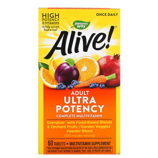 Nature's Way, Alive! Adult Ultra Potency Complete Multivitamin, hochwirksames komplettes Multivitaminpräparat für Erwachsene, 60 Tabletten