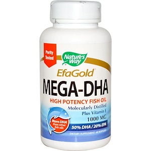 Nature's Way, EfaGold, Мега-DHA, 1000 мг, 60 капсул