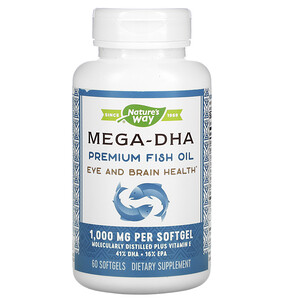 Отзывы о Натурес Вэй, Mega-DHA Premium Fish Oil, 1,000 mg, 60 Softgels