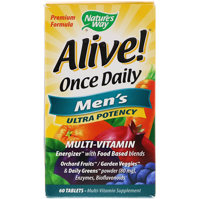 

Alive! Раз в день, мультивитамины для мужчин, 60 таблеток