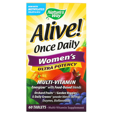 Nature's Way Alive! Once Daily, ультра-эффективные мультивитамины для женщин, 60 таблеток